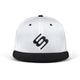 White & Black Flat Peak Cap