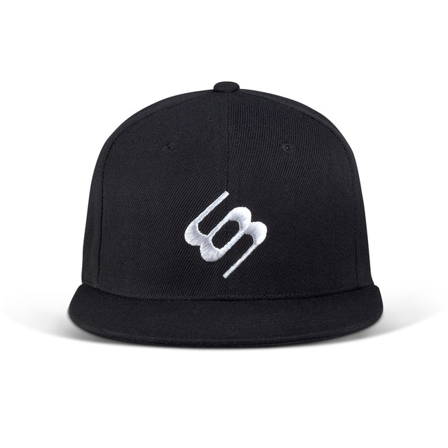 Black flat peak cap sale