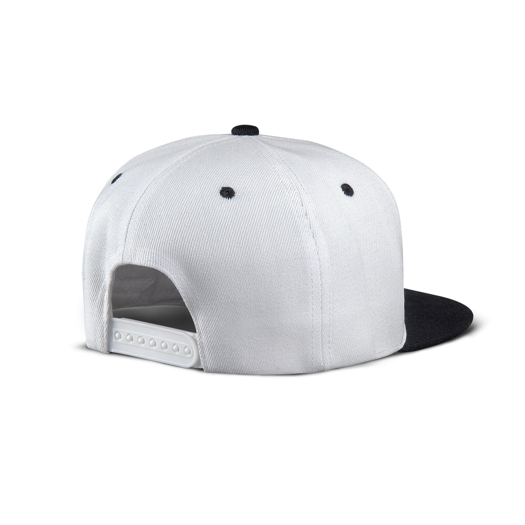 White & Black Men's or Women's Flat Peak Cap | Betty Swollox – BettySwollox
